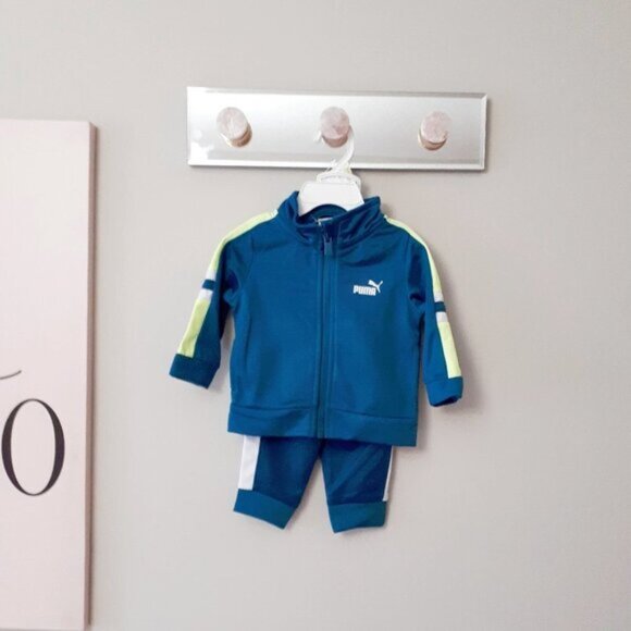 NWT Puma blue lumo yellow green & white track jacket & track pants bundle set - Picture 2 of 5